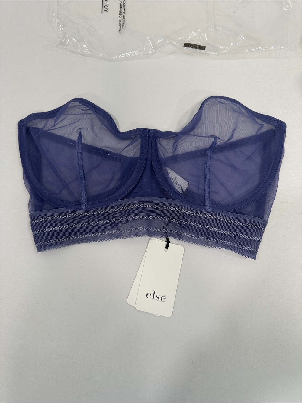else Sheer Strapless Bustier Bra in Lavender Blue